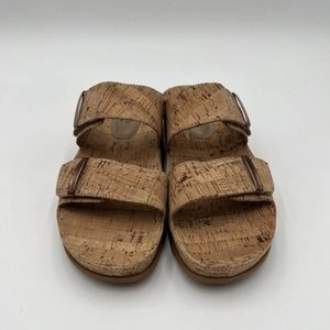 BareTraps Cherilyn Natural Cork Slide Sandals Memory Foam BTS17 Womens Size 8M